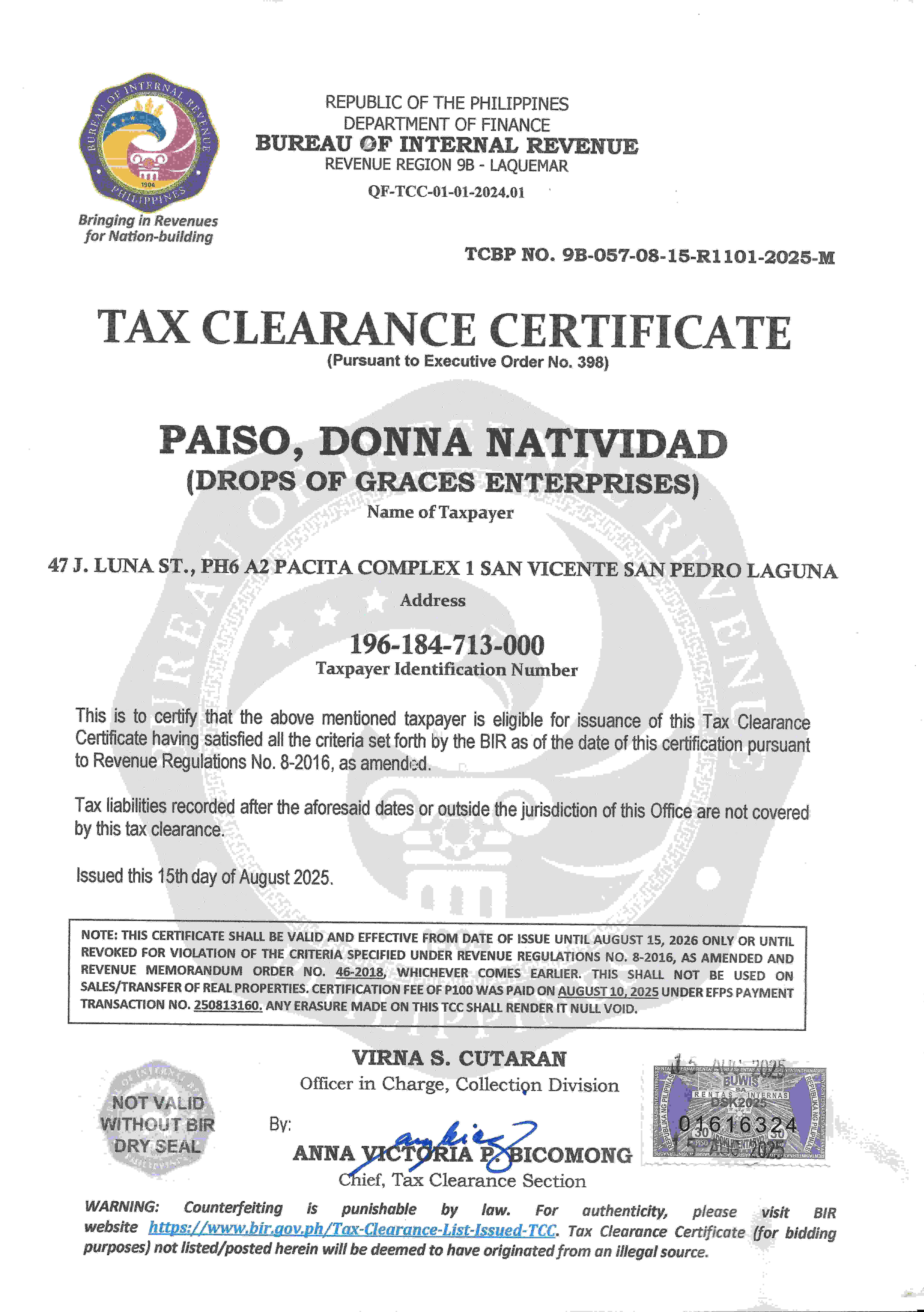 Tax Clearance