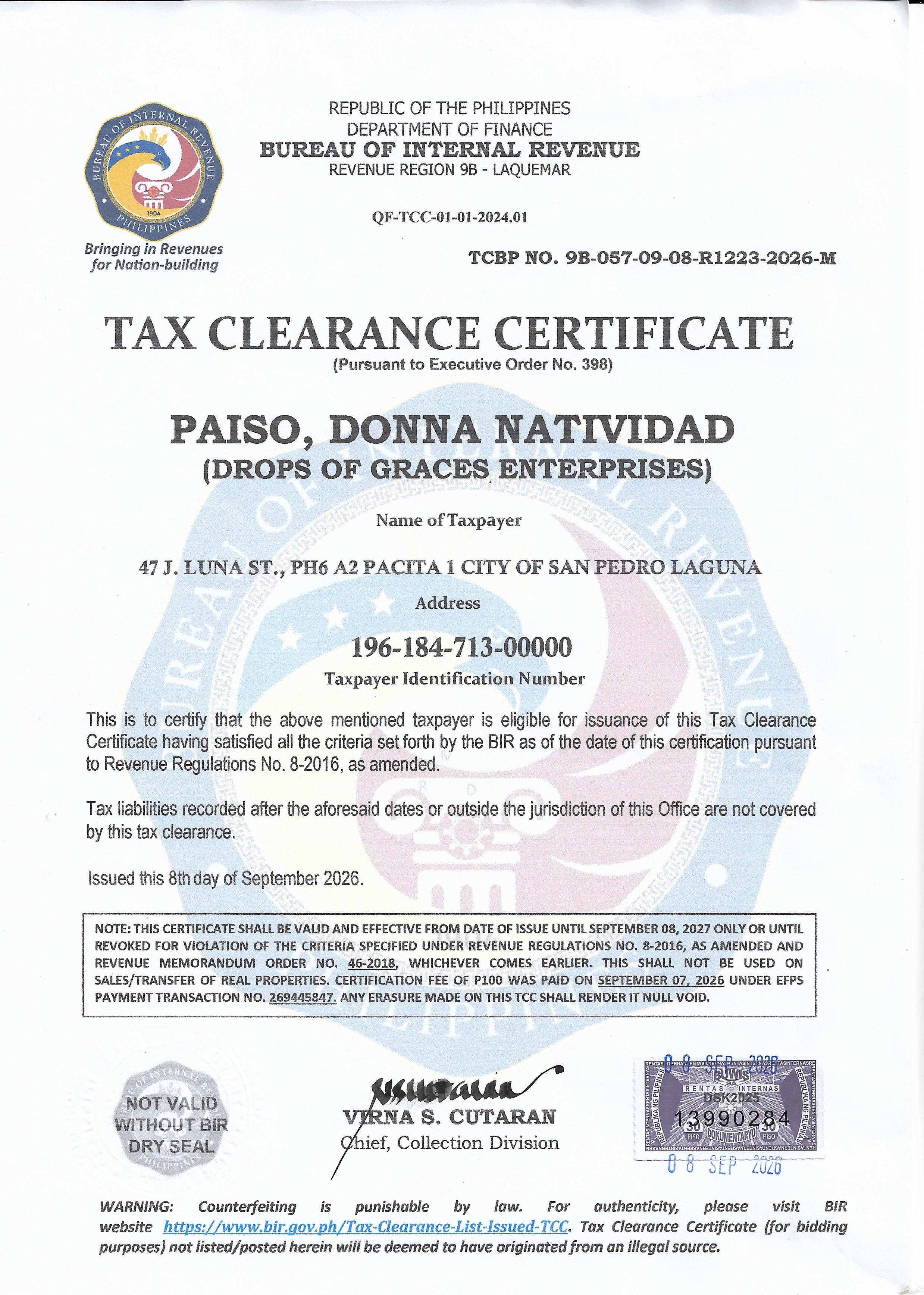 Tax Clearance